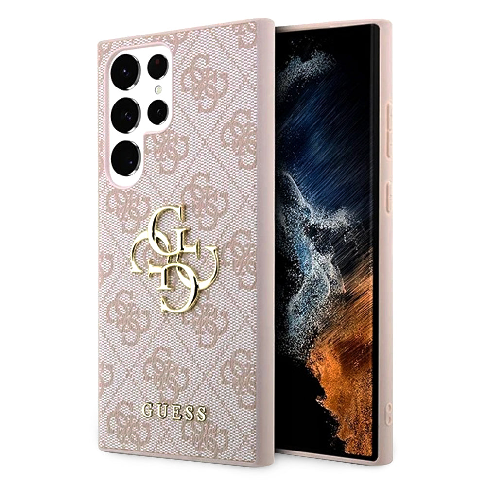 Étui pour Samsung Galaxy S23 Ultra S918, Guess, 4G Big Logo, Rose.