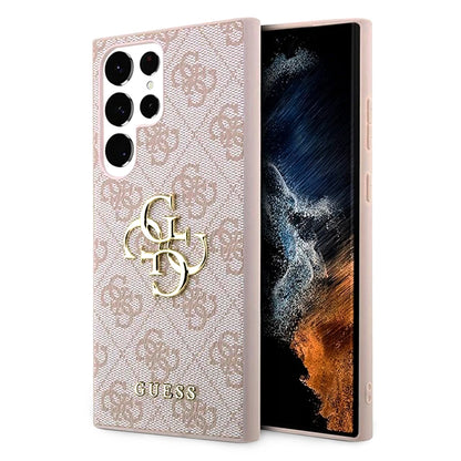 Étui pour Samsung Galaxy S23 Ultra S918, Guess, 4G Big Logo, Rose.