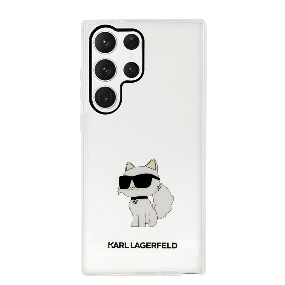 Étui pour Samsung Galaxy S23 Ultra S918, Karl Lagerfeld, Ikonik Choupette, Transparent
