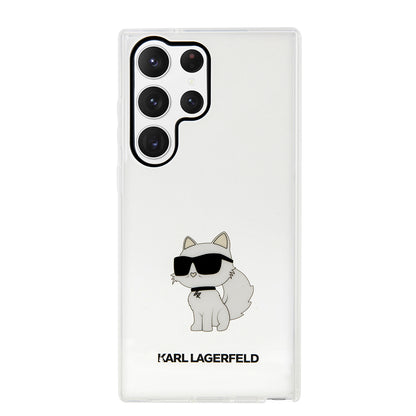 Étui pour Samsung Galaxy S23 Ultra S918, Karl Lagerfeld, Ikonik Choupette, Transparent