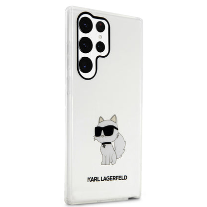 Étui pour Samsung Galaxy S23 Ultra S918, Karl Lagerfeld, Ikonik Choupette, Transparent
