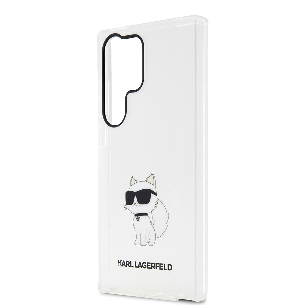 Étui pour Samsung Galaxy S23 Ultra S918, Karl Lagerfeld, Ikonik Choupette, Transparent