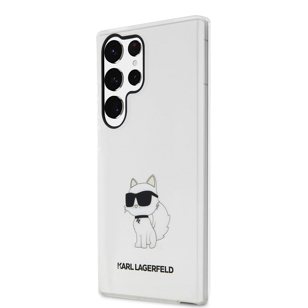 Étui pour Samsung Galaxy S23 Ultra S918, Karl Lagerfeld, Ikonik Choupette, Transparent