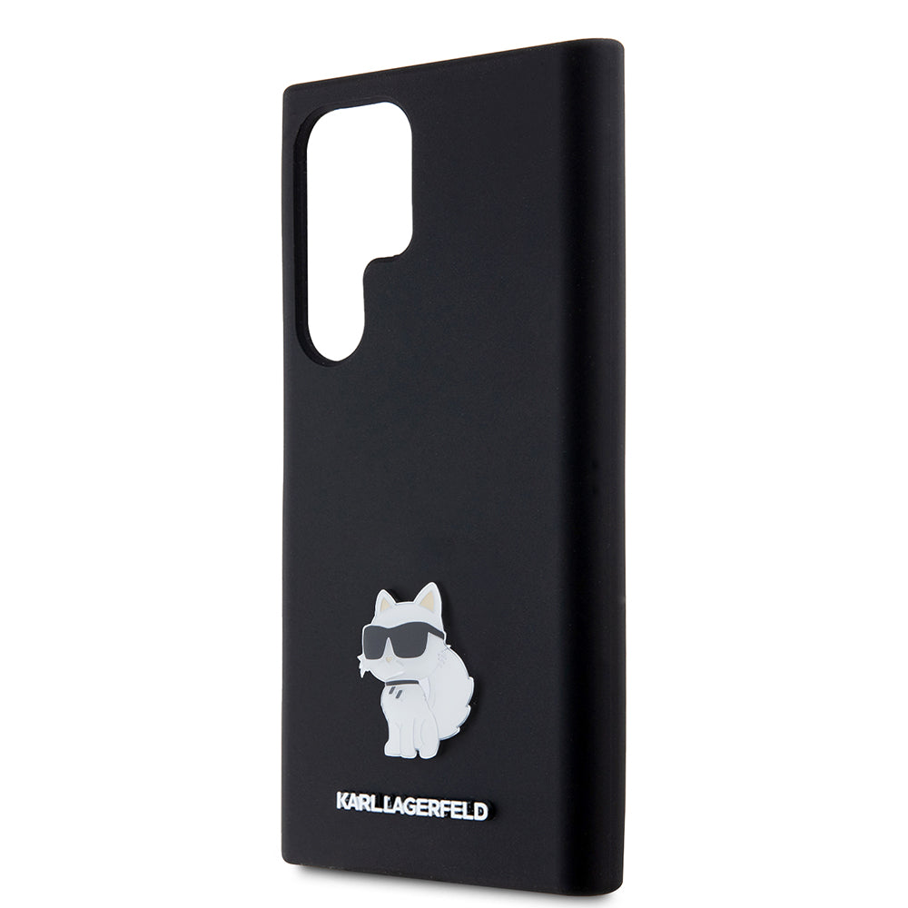Étui pour Samsung Galaxy S23 Ultra S918, Karl Lagerfeld, Silicone Choupette, Noir