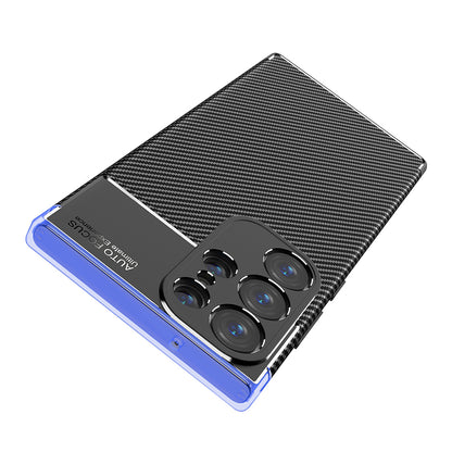 Coque pour Samsung Galaxy S23 Ultra S918, Techsuit, Fibre de carbone, Noire