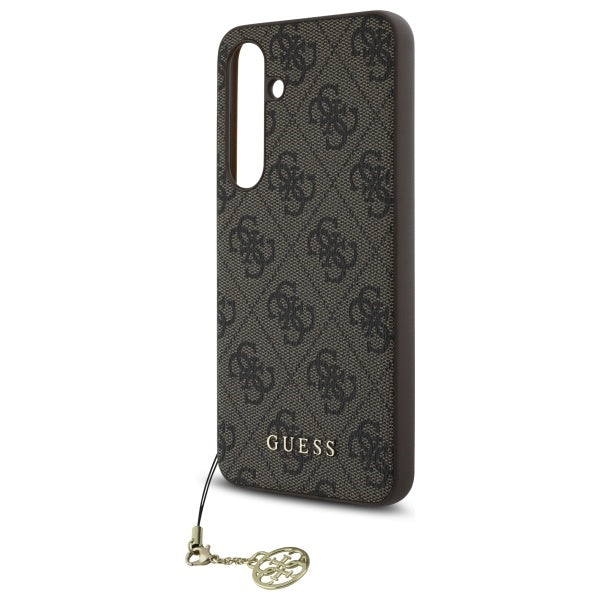 Étui pour Samsung Galaxy S24 FE S721, Guess, 4G Charm, Marron