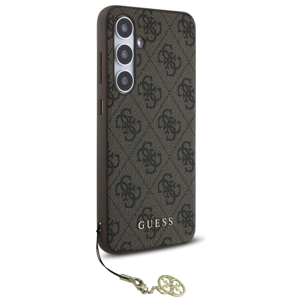 Étui pour Samsung Galaxy S24 FE S721, Guess, 4G Charm, Marron