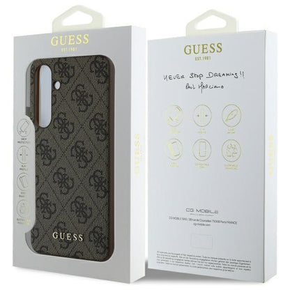 Étui pour Samsung Galaxy S24 FE S721, Guess, 4G Charm, Marron