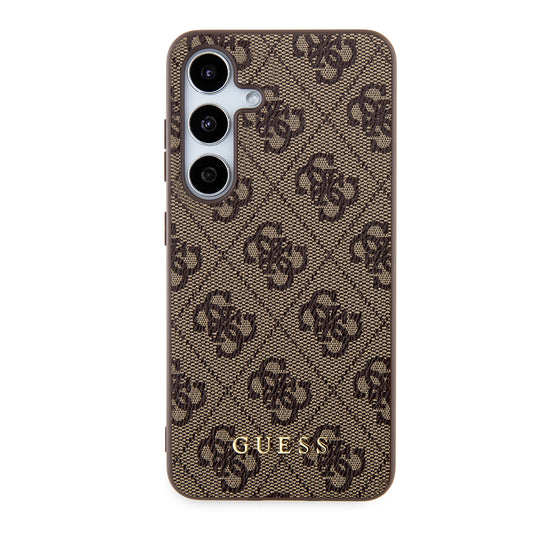 Étui pour Samsung Galaxy S24+ S926, Guess, Logo Or Métallique 4G, Marron