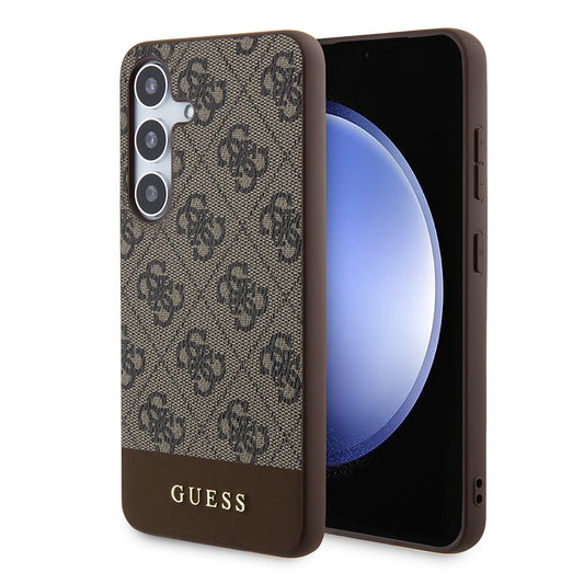 Étui pour Samsung Galaxy S24+ S926, Guess, 4G Stripe, Marron