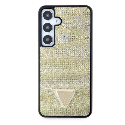 Étui pour Samsung Galaxy S24+ S926, Guess, logo triangle en strass, doré