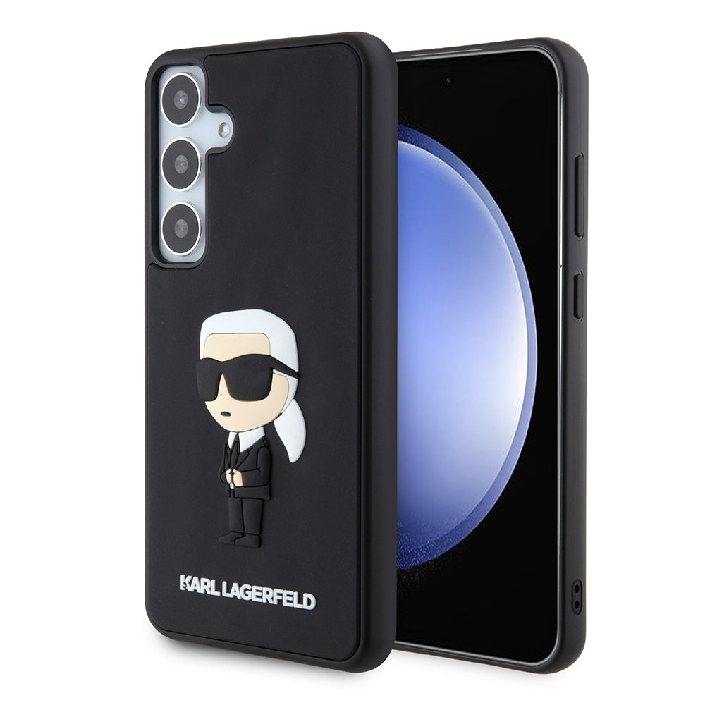 Étui pour Samsung Galaxy S24+ S926, Karl Lagerfeld, 3D Rubber Ikonik Karl, Noir