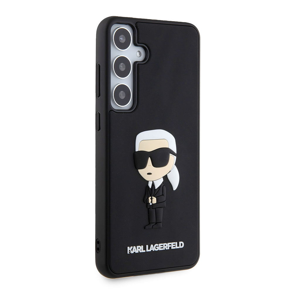 Étui pour Samsung Galaxy S24+ S926, Karl Lagerfeld, 3D Rubber Ikonik Karl, Noir