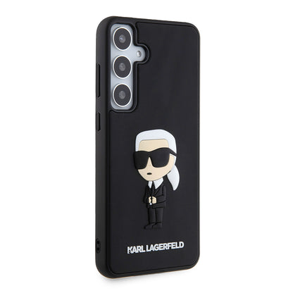 Étui pour Samsung Galaxy S24+ S926, Karl Lagerfeld, 3D Rubber Ikonik Karl, Noir