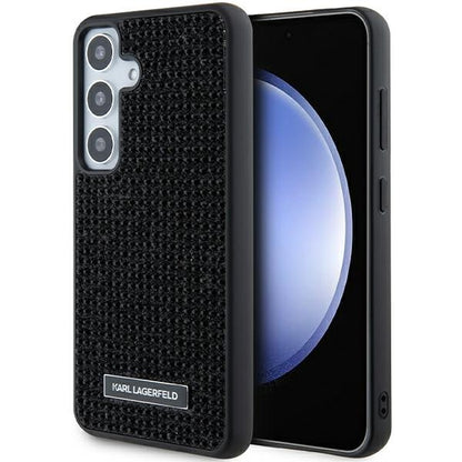 Étui pour Samsung Galaxy S24+ S926, Karl Lagerfeld, Plaque Métallique Strass, Noir