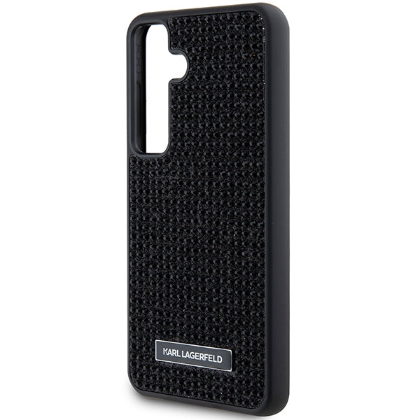 Étui pour Samsung Galaxy S24+ S926, Karl Lagerfeld, Plaque Métallique Strass, Noir