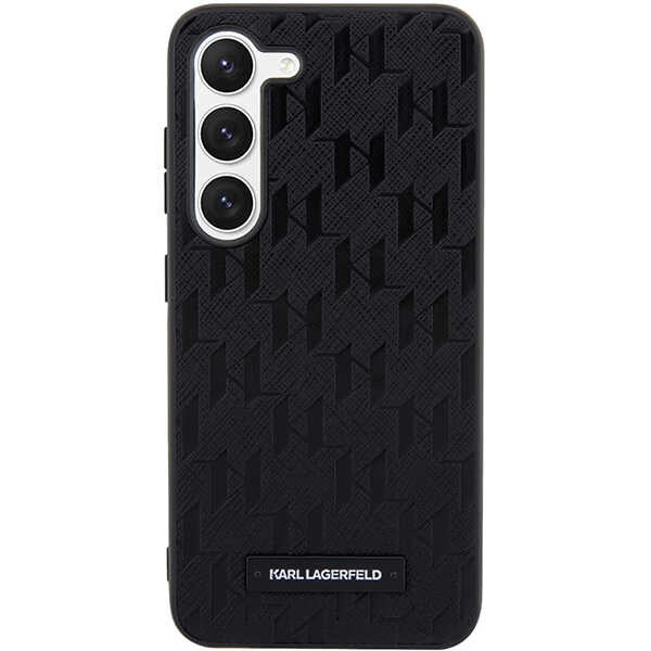 Étui pour Samsung Galaxy S24+ S926, Karl Lagerfeld, Saffiano Monogram Metal Logo, Noir