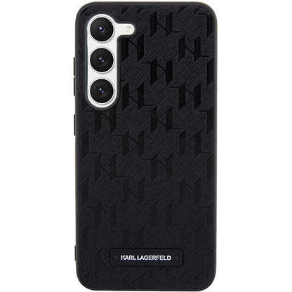 Étui pour Samsung Galaxy S24+ S926, Karl Lagerfeld, Saffiano Monogram Metal Logo, Noir