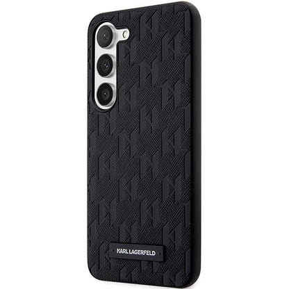 Étui pour Samsung Galaxy S24+ S926, Karl Lagerfeld, Saffiano Monogram Metal Logo, Noir
