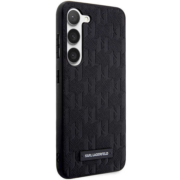 Étui pour Samsung Galaxy S24+ S926, Karl Lagerfeld, Saffiano Monogram Metal Logo, Noir