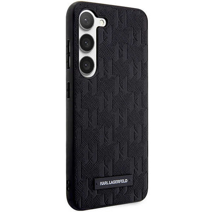 Étui pour Samsung Galaxy S24+ S926, Karl Lagerfeld, Saffiano Monogram Metal Logo, Noir
