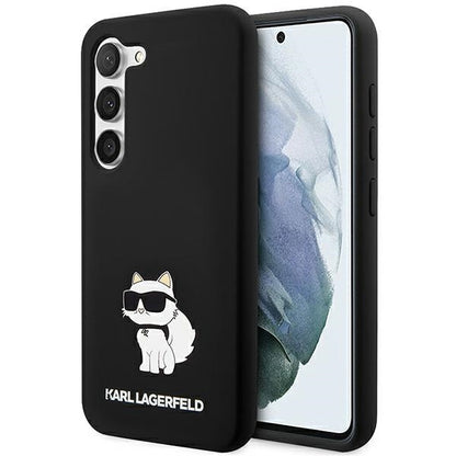 Étui pour Samsung Galaxy S24+ S926, Karl Lagerfeld, Silicone Choupette, Noir