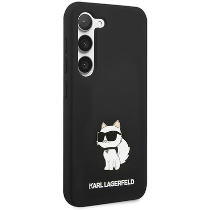 Étui pour Samsung Galaxy S24+ S926, Karl Lagerfeld, Silicone Choupette, Noir