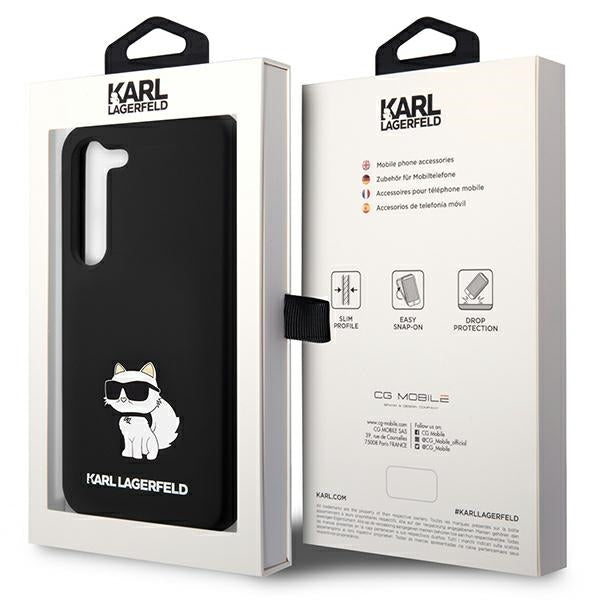 Étui pour Samsung Galaxy S24+ S926, Karl Lagerfeld, Silicone Choupette, Noir
