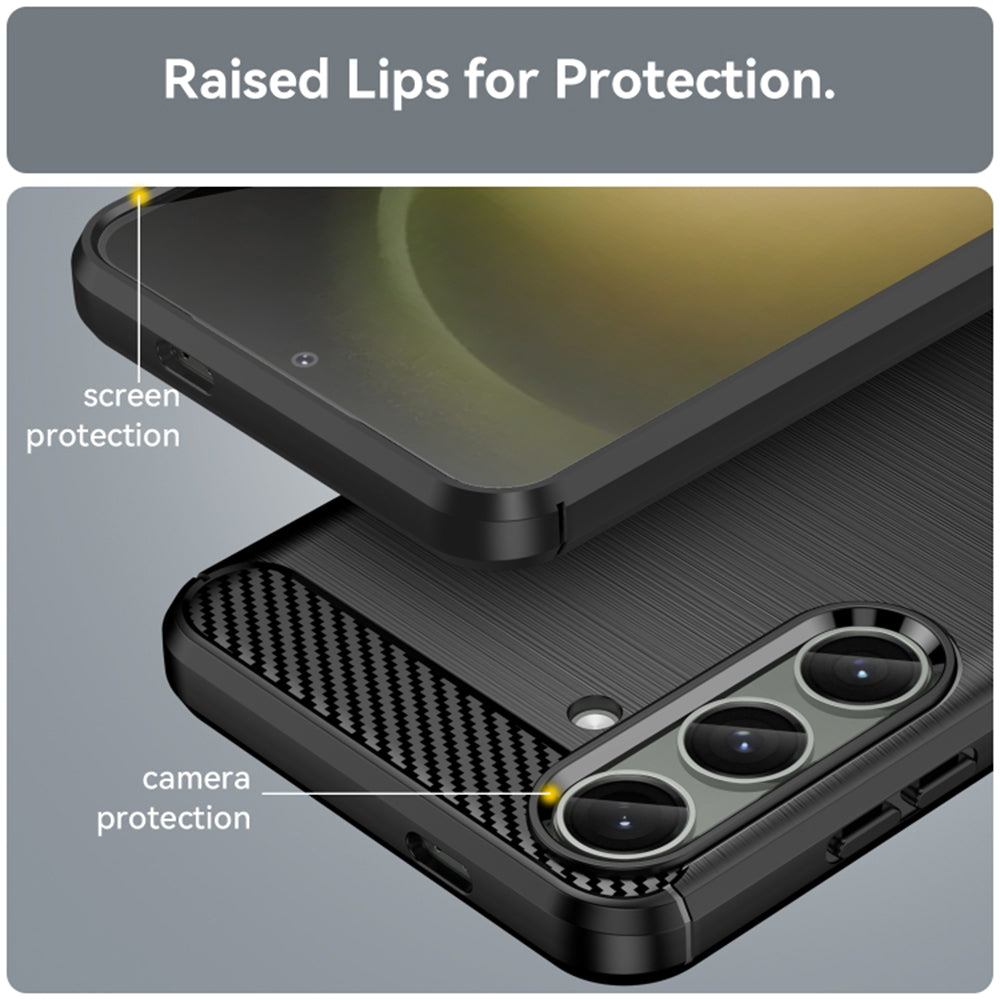 Coque pour Samsung Galaxy S24+ S926, Techsuit, Carbone, Noire