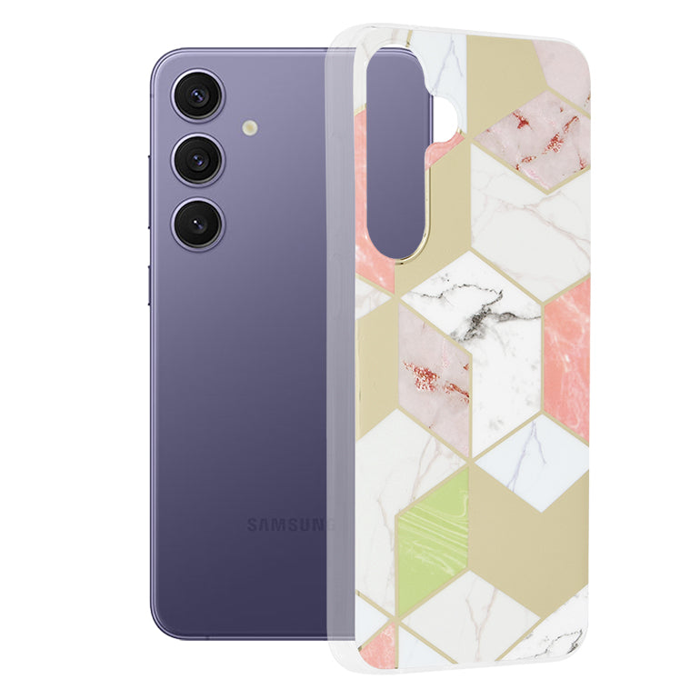 Coque pour Samsung Galaxy S24+ S926, Techsuit, Marble, Violet