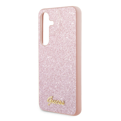 Étui pour Samsung Galaxy S24 S921, Guess, Glitter Script, Rose