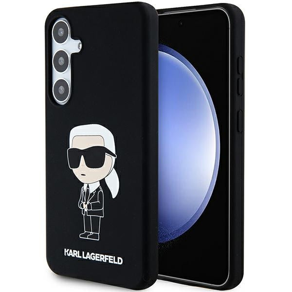 Étui pour Samsung Galaxy S24 S921, Karl Lagerfeld, Silicone Ikonik NFT, Noir