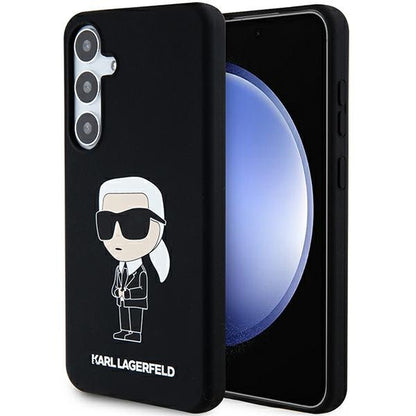 Étui pour Samsung Galaxy S24 S921, Karl Lagerfeld, Silicone Ikonik NFT, Noir