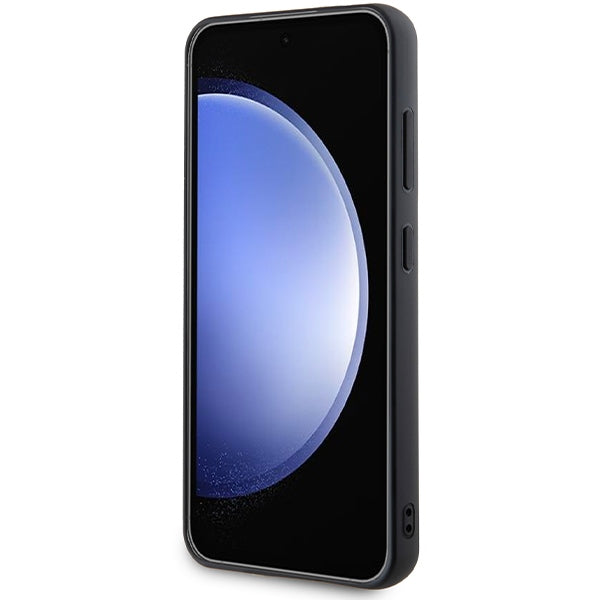 Étui pour Samsung Galaxy S24 S921, Karl Lagerfeld, Plaque Métallique Strass, Argenté