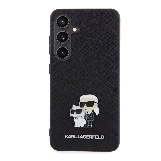 Case for Samsung Galaxy S24 S921, Karl Lagerfeld, Saffiano Karl & Choupette Metal, Black