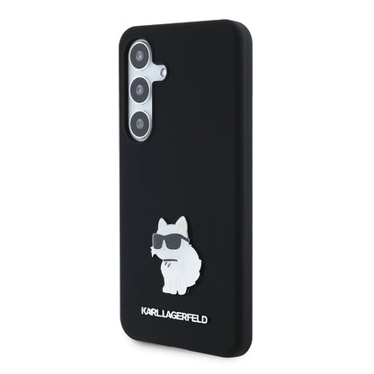 Étui pour Samsung Galaxy S24 S921, Karl Lagerfeld, Silicone Choupette, Noir