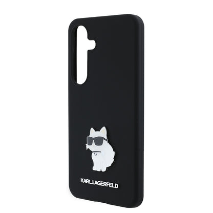 Étui pour Samsung Galaxy S24 S921, Karl Lagerfeld, Silicone Choupette, Noir