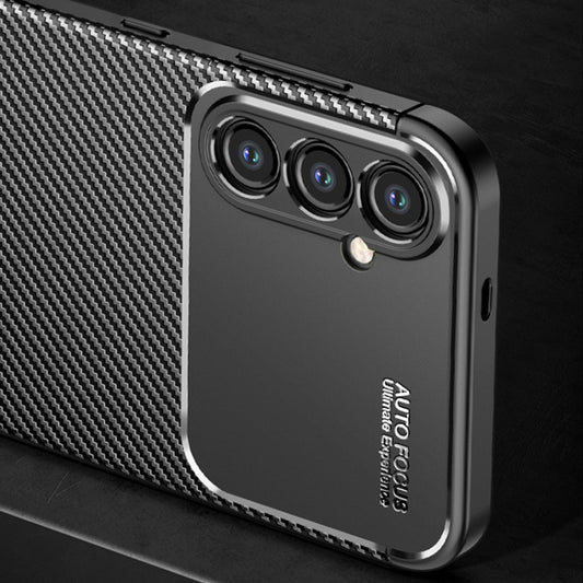 Coque pour Samsung Galaxy S24 S921, Techsuit, Fibre de carbone, Noire