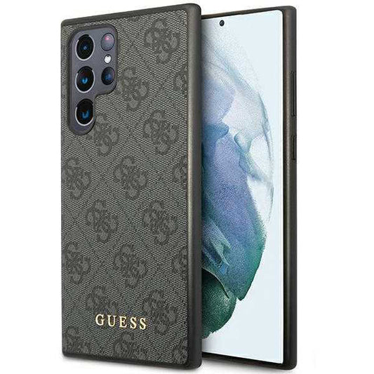 Étui pour Samsung Galaxy S24 Ultra S928, Guess, Logo Métal Or 4G, Noir