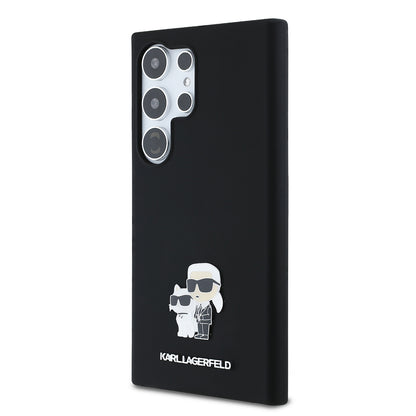 Housse pour Samsung Galaxy S24 Ultra S928, Karl Lagerfeld, Silicone Karl & Choupette, Noire