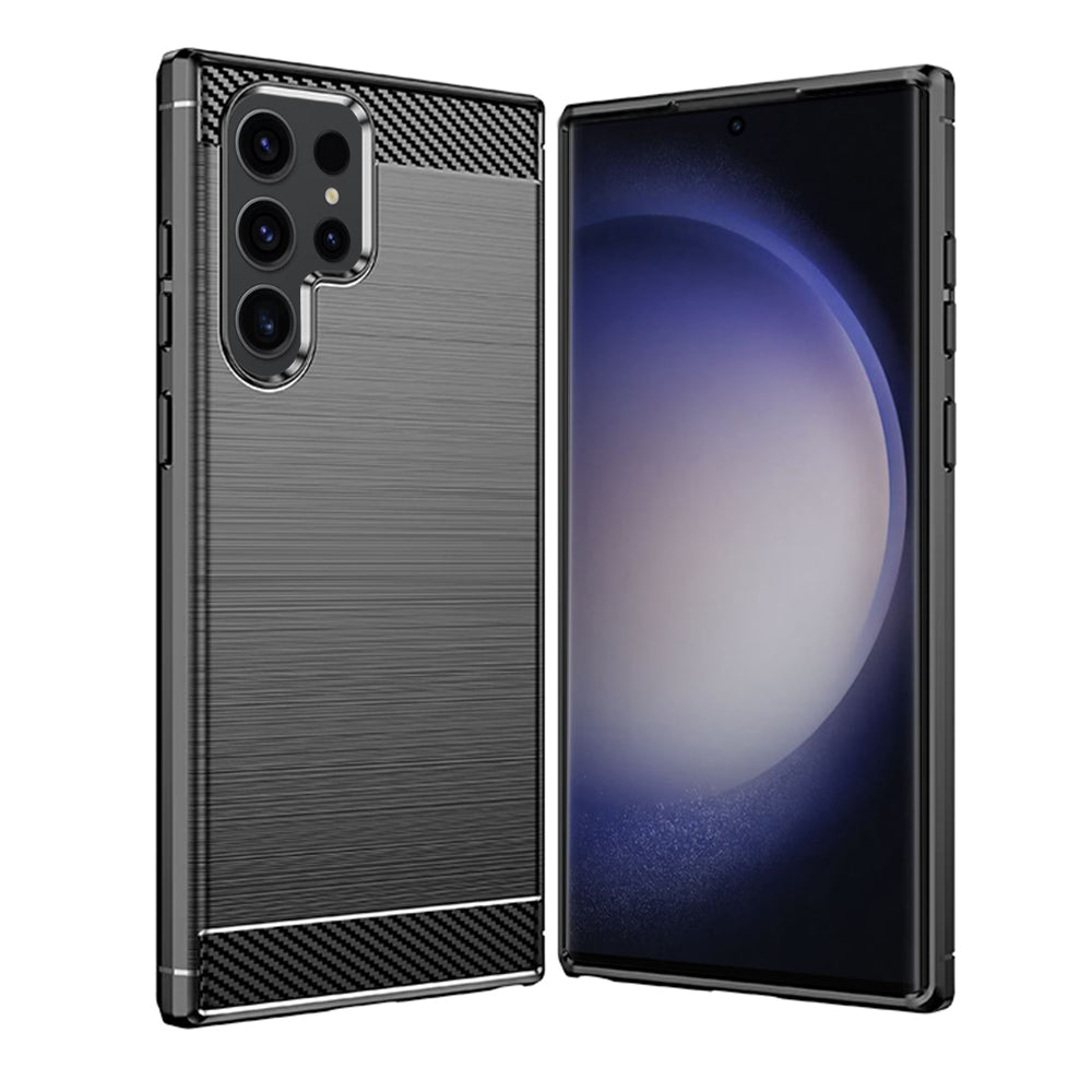 Coque pour Samsung Galaxy S24 Ultra S928, Techsuit, Carbone, Noire