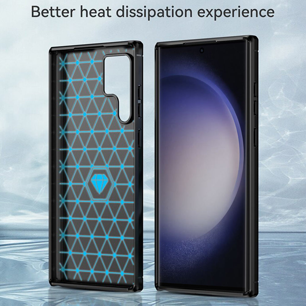 Coque pour Samsung Galaxy S24 Ultra S928, Techsuit, Carbone, Noire