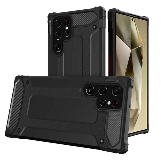 Coque pour Samsung Galaxy S24 Ultra S928, Techsuit, Hybrid Armor, Noire