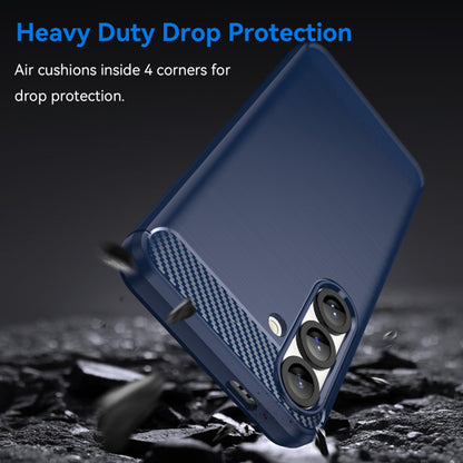 Coque pour Samsung Galaxy S25 Edge S937, Techsuit, Carbone, Bleue