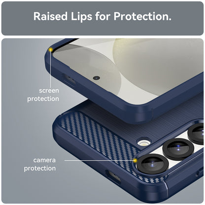 Coque pour Samsung Galaxy S25 Edge S937, Techsuit, Carbone, Bleue