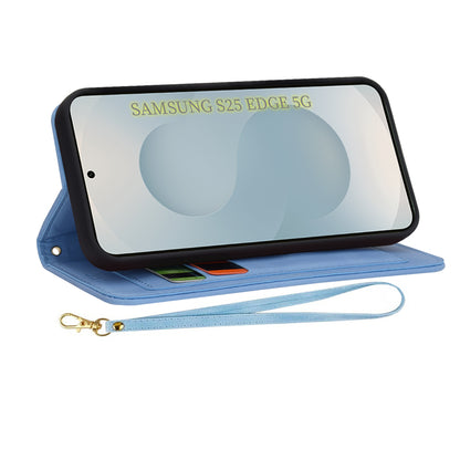 Coque pour Samsung Galaxy S25 Edge S937, Techsuit, FlipCraft, Bleu