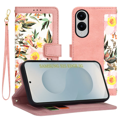 Coque pour Samsung Galaxy S25 Edge S937, Techsuit, FlipCraft, Rose