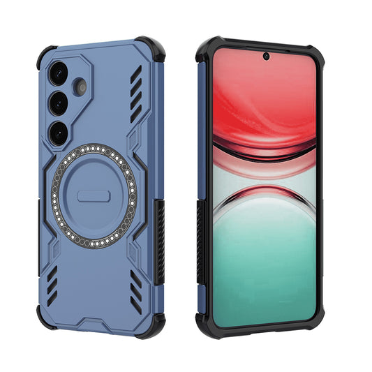 Coque MagSafe pour Samsung Galaxy S25 FE, Techsuit, ArmorMag, Bleue