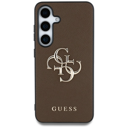 Étui pour Samsung Galaxy S25+ S936, Guess, 4G Grained Big and Classic Logo, Marron