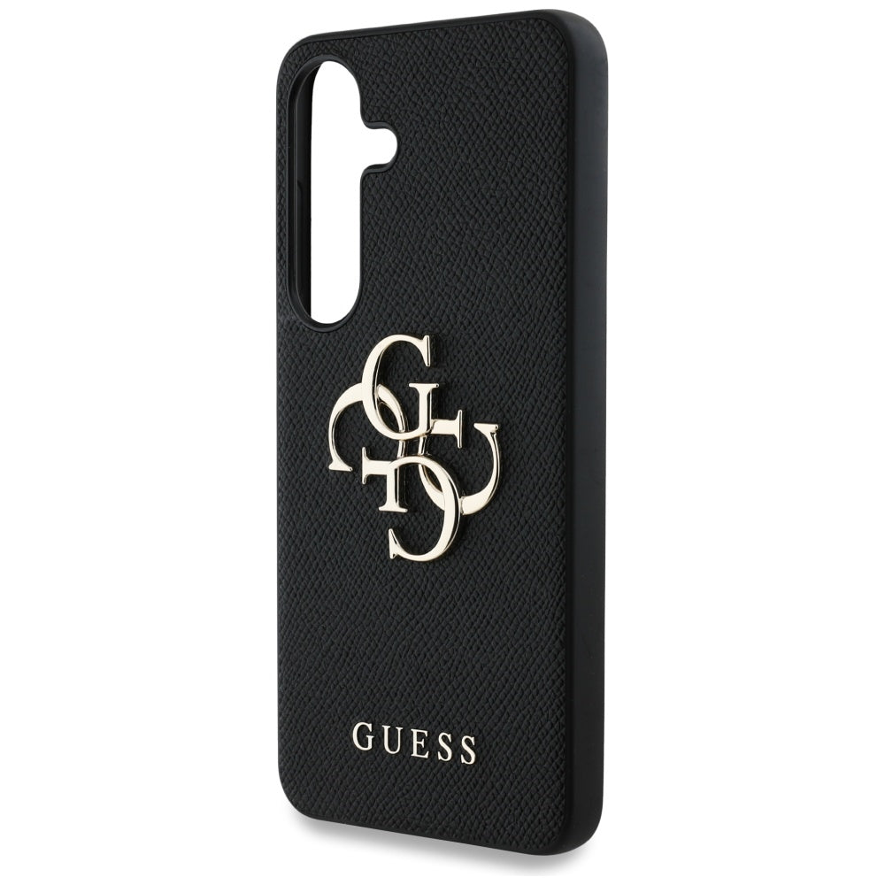 Étui pour Samsung Galaxy S25+ S936, Guess, 4G Grained Big and Classic Logo, Noir